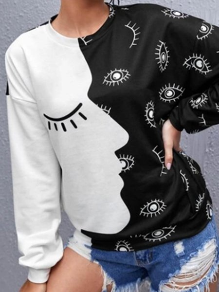 

Abstract Crew Neck Vintage Sweatshirt, Black-white, Hoodies & Sweatshirts