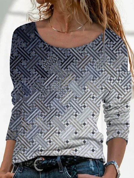 

Crew Neck Vintage Shirts & Tops, Blue, Tops