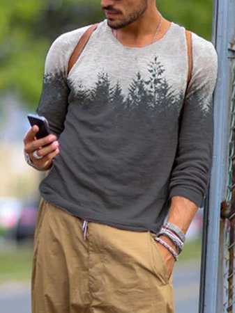 

Cotton Casual Crew Neck T-shirt, As picture, T-shirt