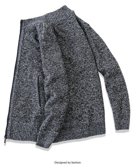 

High Neck Outdoor Long Sleeve Sweater, Deep gray, Outerwear