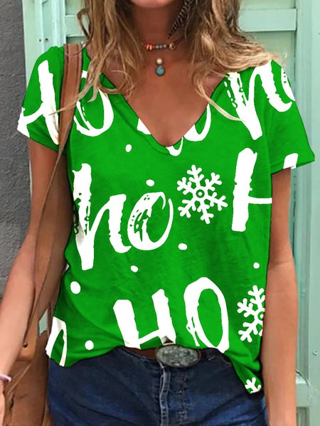 

Funny Letter Christmas Lady T-shirt, Green, T-shirts