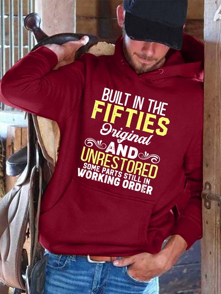 

Built In The Fifties Original And Unrestored Some Parts Still In Working Order Men's sweatshirt, Red, Hoodies&Sweatshirts