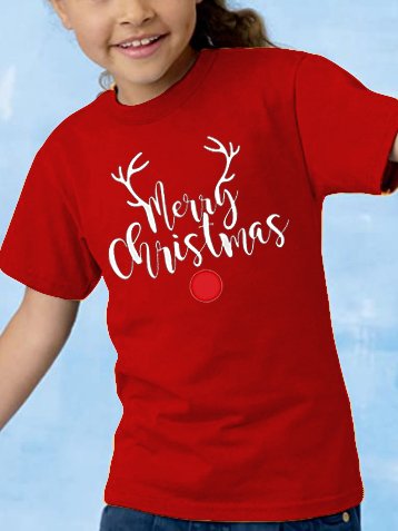 

Merry Christmas Print Family Shirt children’s Shirt, Red, T-shirts