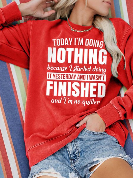 

I'm Doing Nothing Casual Sweatshirts, Red, Hoodies&Sweatshirts