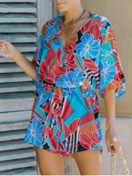 

Sweet Casual Loosen Elegant One-Pieces, Black-blue, Jumpsuits＆Rompers