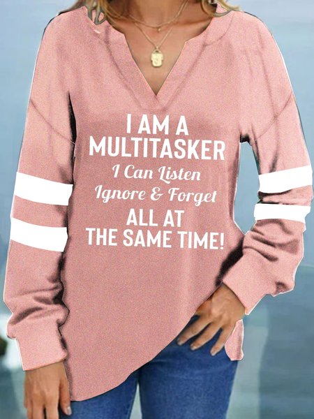 

I Am A Multitasker Sweet Tops, Pink, Long sleeves