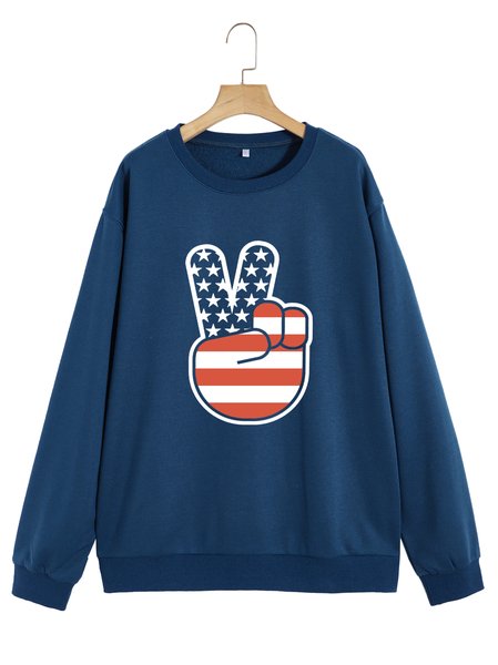 

Unocis Fun Printed Round Neck Sweatshirt, Blue, Sweatshirts