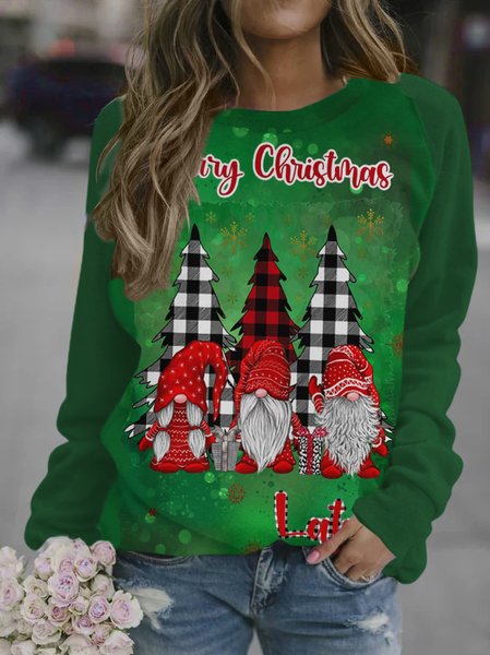 Green Merry Christmas Women's Sweatshirt, As picture, Hoodies&Sweatshirts