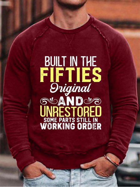 

Built In The Fifties Original And Unrestored Some Parts Still In Working Order Men's sweatshirt, Red, Hoodies&Sweatshirts