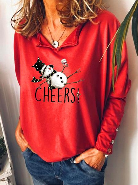 

Tipsy Snowman Wine Cheers Christmas Bleached Sweatshirt, Red, Hoodies&Sweatshirts