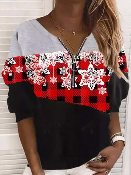 

Christmas Casual Cotton Blends Sweatshirt, Multicolor, Sweatshirts & Hoodies