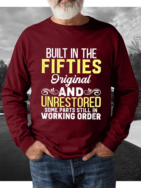 

Built In The Fifties Original And Unrestored Some Parts Still In Working Order Men's sweatshirt, Red, Hoodies&Sweatshirts