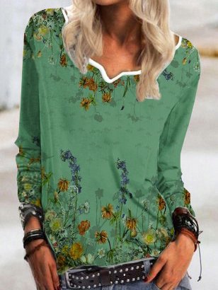 

Plants Cotton Blends Shirts & Tops, Green, Tees & T-shirts