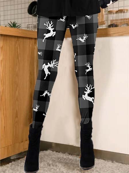 

Cotton Blends Christmas Leggings, Multicolor, Leggings
