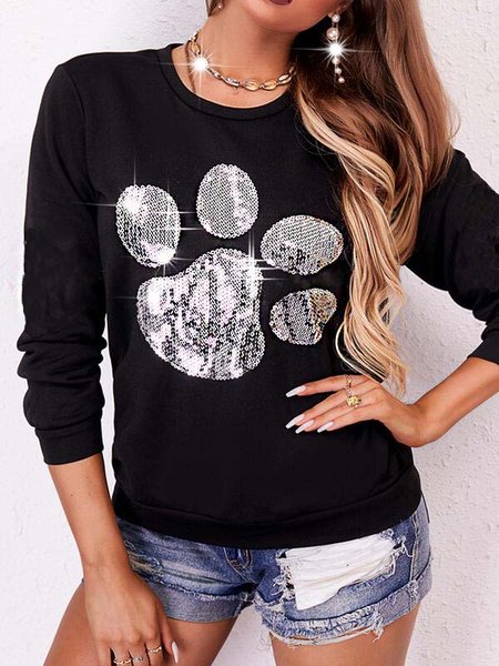 

Casual Crew Neck Loosen Sweatshirt, Black, Sweatshirts & Hoodies