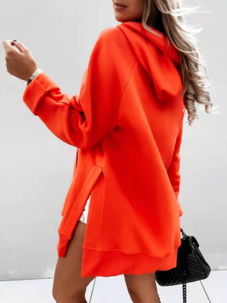 

Date Daily Household Plain Loosen Sweatshirt, Orange red, Hoodies and Sweatshirts