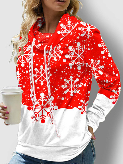 

Cowl Neck Casual Loosen Sweatshirt, Red, Hoodies & Sweatshirts