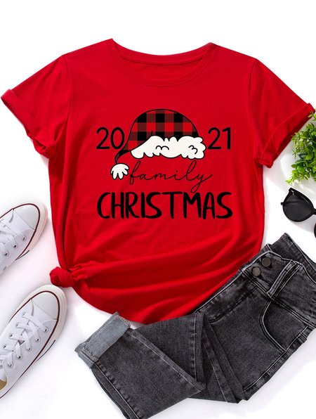 

2021 Family Christmas T-shirt, Red, T-shirts