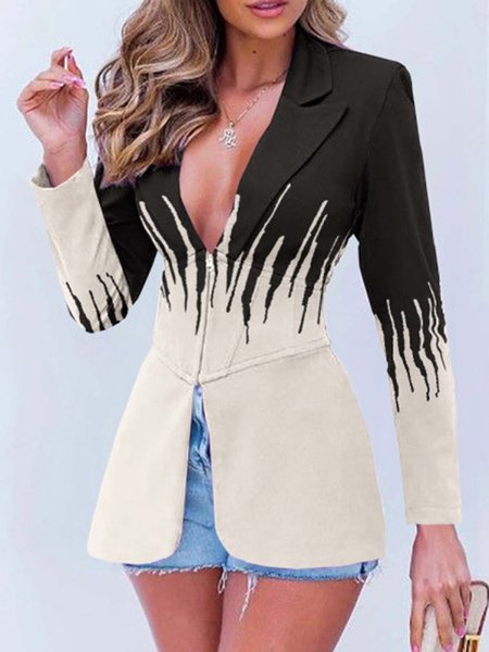 

Lapel Long sleeve Regular Fit Outerwear, Black, Blazers