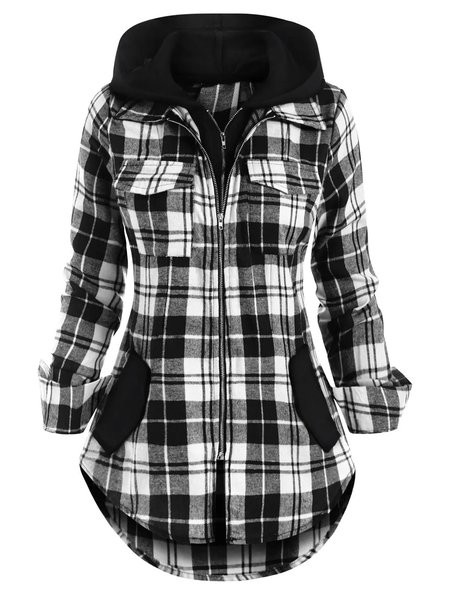 

Plaid Casual Shirts & Tops, Black, Jackets& Coats