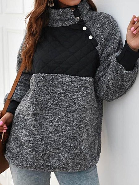 

Loosen Vintage Color Block Sweatshirt, Black, Hoodies & Sweatshirts
