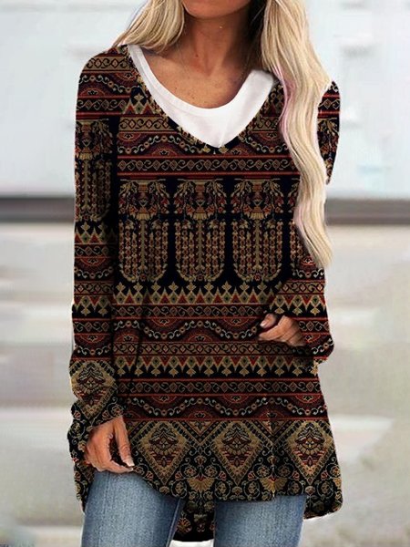 

Casual Crew Neck Shirts & Tops, As picture, T-Shirts