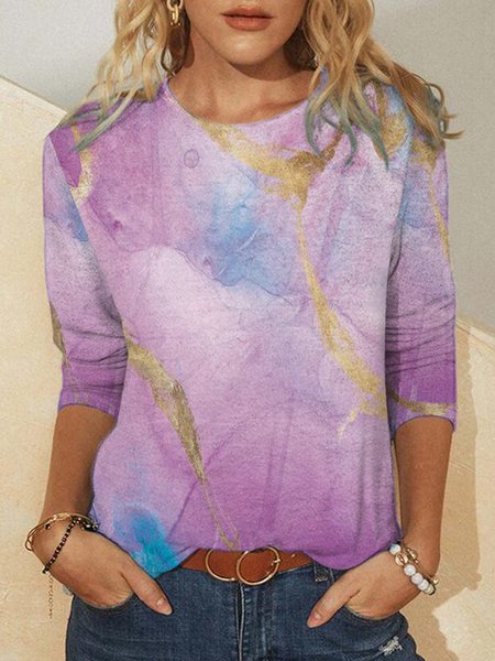 

Casual Crew Neck Regular Fit Shirts & Tops, Purple, Hoodies&Sweatshirts