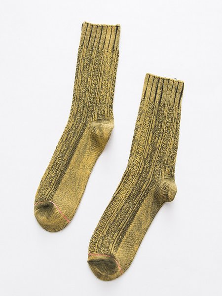 

Retro Knitted Cotton Socks, Yellow, Underwear & Socks