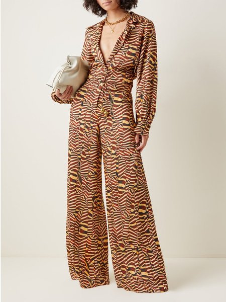 

Vintage,Elegant Geometric Loosen Geometric Pants, As picture, Wide Leg Pants