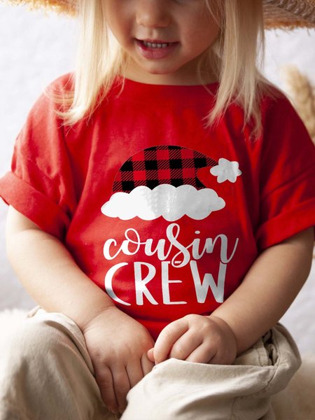 

Cousin Crew Child Christmas Cotton Shirts & Tops, Red, Kids