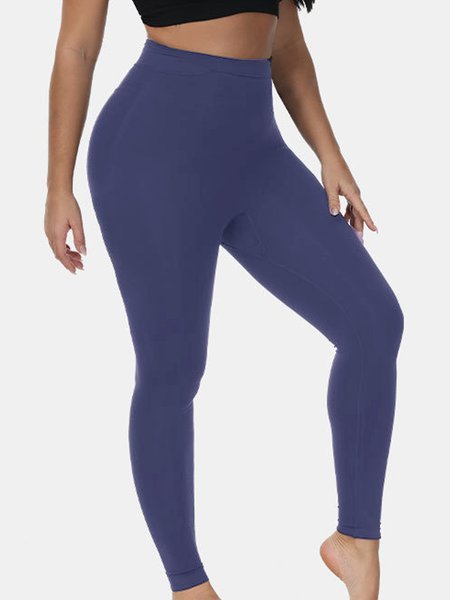 

Skinny Cotton Blends Leggings nine-point pants size high-waisted feet pants, Navyblue, Leggings