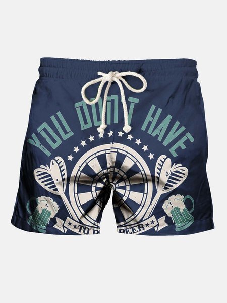 

Printed Casual Pants, Dark_blue, Men's shorts