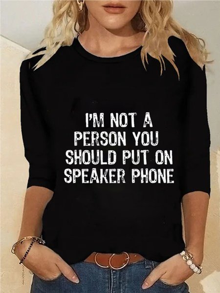 

Casual Crew Neck Long Sleeve Shirts & Tops, As picture, Tops