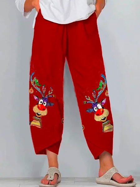 

Animal Loosen Pants, Red, Pants