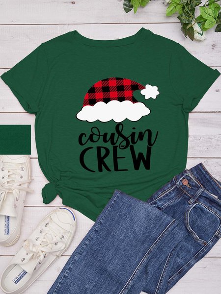 

Cousin Crew Christmas Family Cotton Casual Shirts & Tops, Dark green, T-shirts
