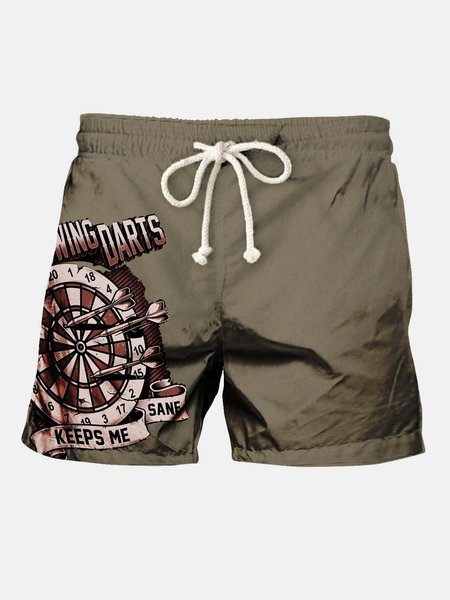 

Printed Pockets Pants, Deep green, Men's shorts