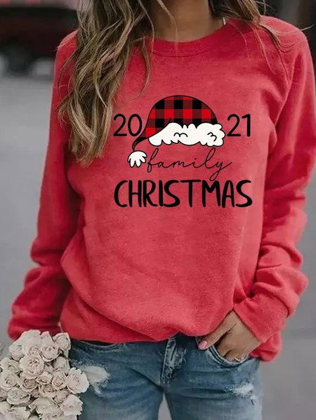 

2021 Family Christmas Women's sweatshirt, Red, Hoodies&Sweatshirts