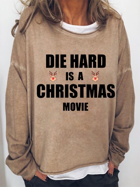 

Die Hard is a Christmas Movie Print Sweatshirt, Light brown, Hoodies&Sweatshirts