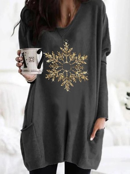 

Elegant V Neck Loosen Shirts & Tops, As picture, Long sleeve tops