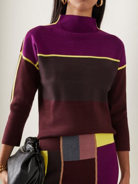 

Long Sleeve Vintage Regular Fit Sweater, Multicolor, Pullovers