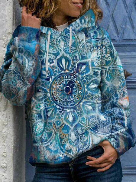 

Hooded Casual Sweatshirt, Blue, Hoodies & Sweatshirts