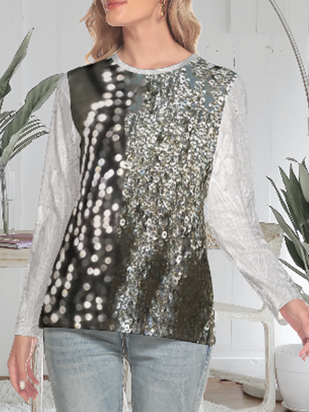 

Casual Household Daily Vintage Cotton Blends Loosen Shirts & Tops, White, Long sleeve tops
