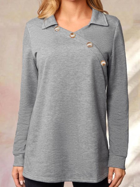 

Casual Shirts & Tops, Gray, Long sleeve tops