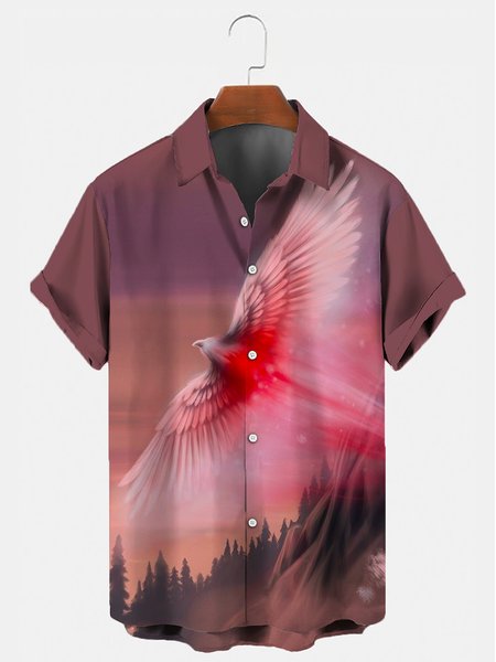 

Outdoor Short Sleeve Shirts & Tops, As picture, Men's Floral shirt