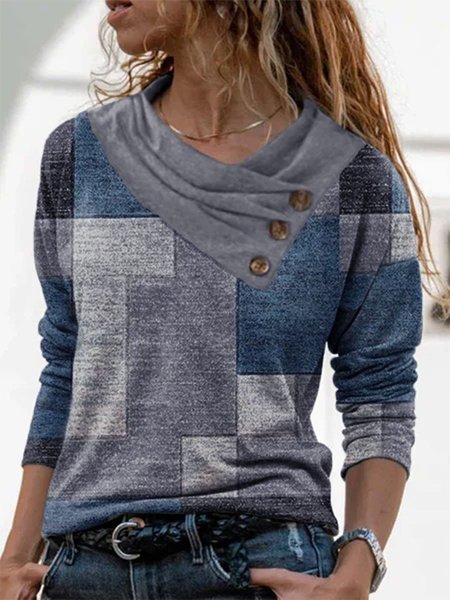 

Collo ad anello Casuale Top, Multicolore, Blouses & Shirts
