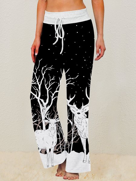 

Christmas Casual Animal Pants, Black, Pants