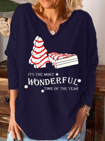 

Christmas Is The most wonderful time Shirts & Tops, Purplish blue, Long sleeves