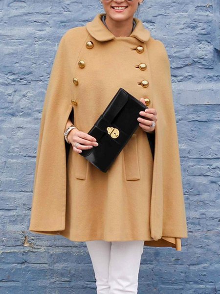 

Raglan Sleeve Vacation Outerwear, Khaki, Outerwear