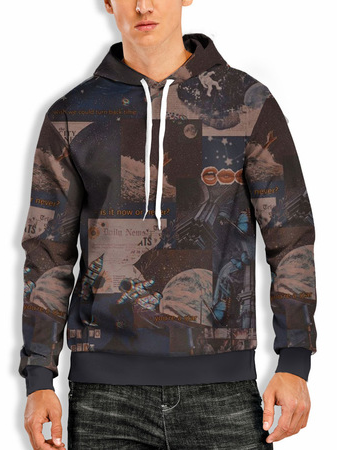 

Hooded Long Sleeve Sweatshirt, Brown, Hoodies