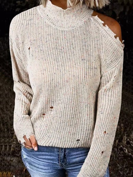 

Casual Wool/Knitting Loosen Sweater, Apricot, Sweaters